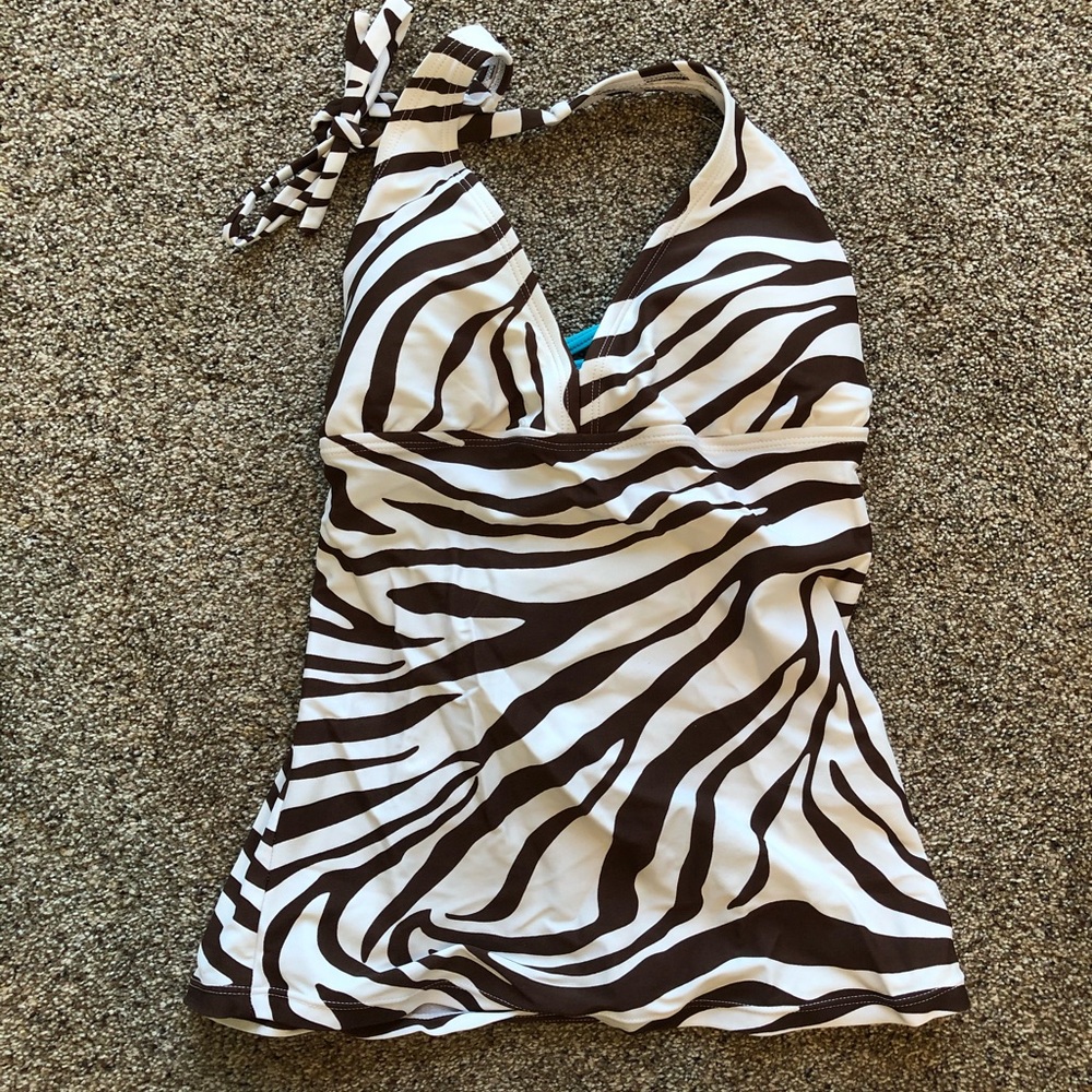 Zebra print tankini top